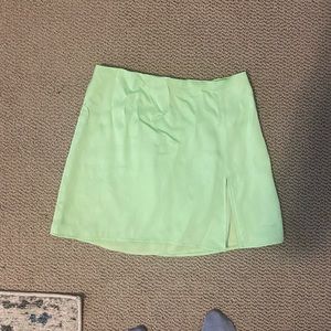 Sundays best lime green silk skirt